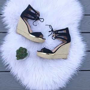 Express black open toe wedges